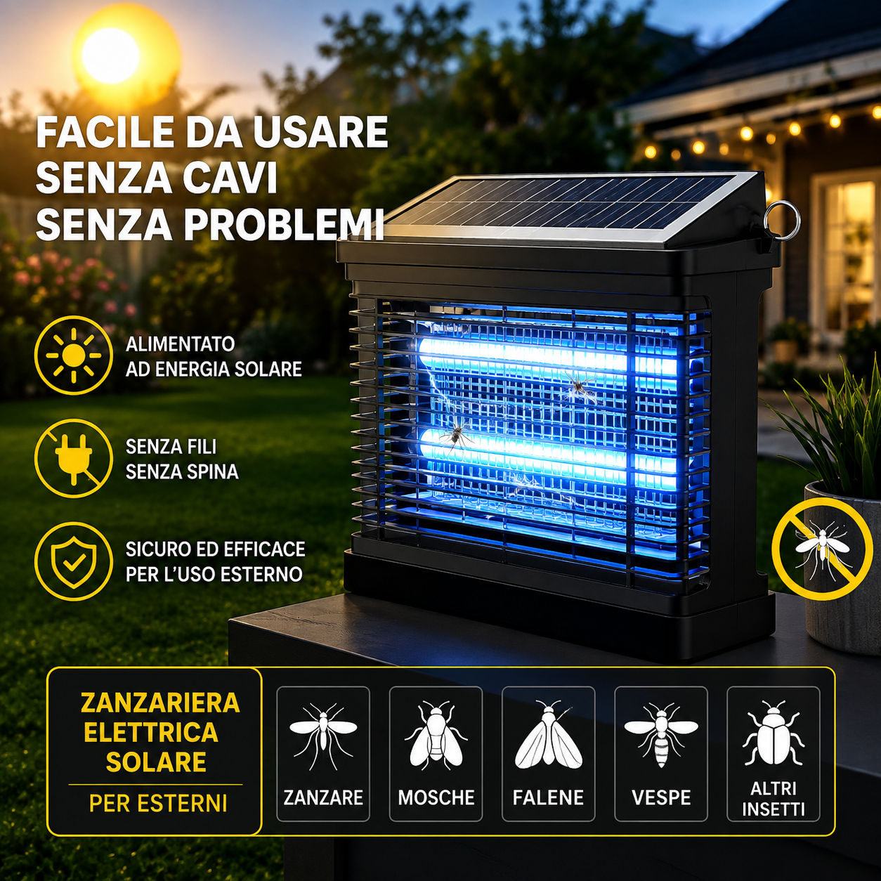Zanzariera Elettrica Solare Ezzory™ da Esterno — immagine 1